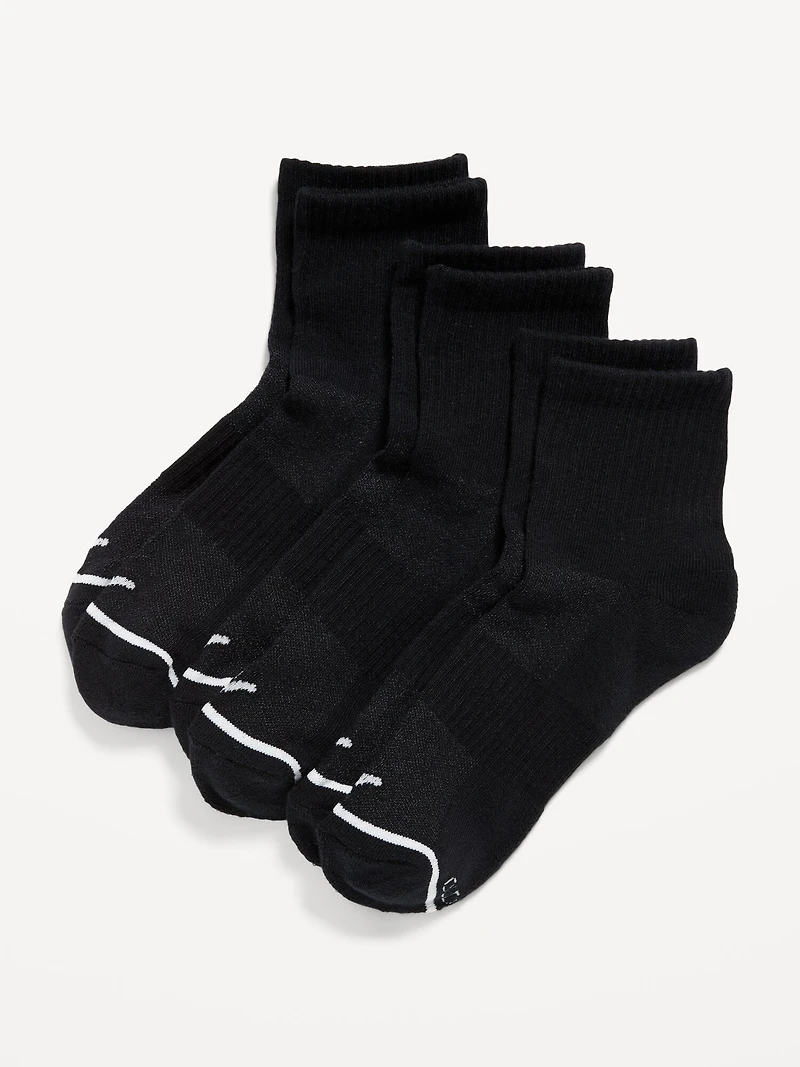 3-Pack Athletic Quarter Crew for Women