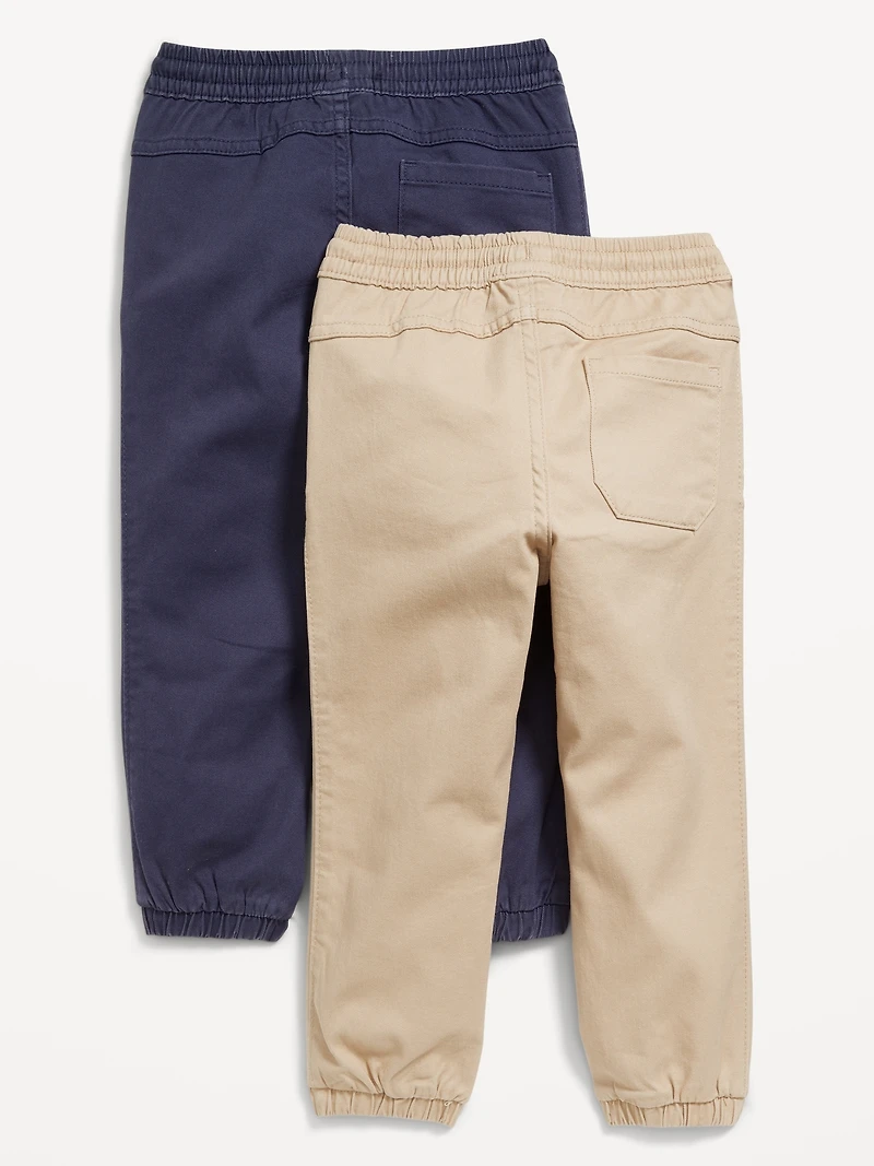 Functional-Drawstring Jogger Pants 2-Pack for Toddler Boys
