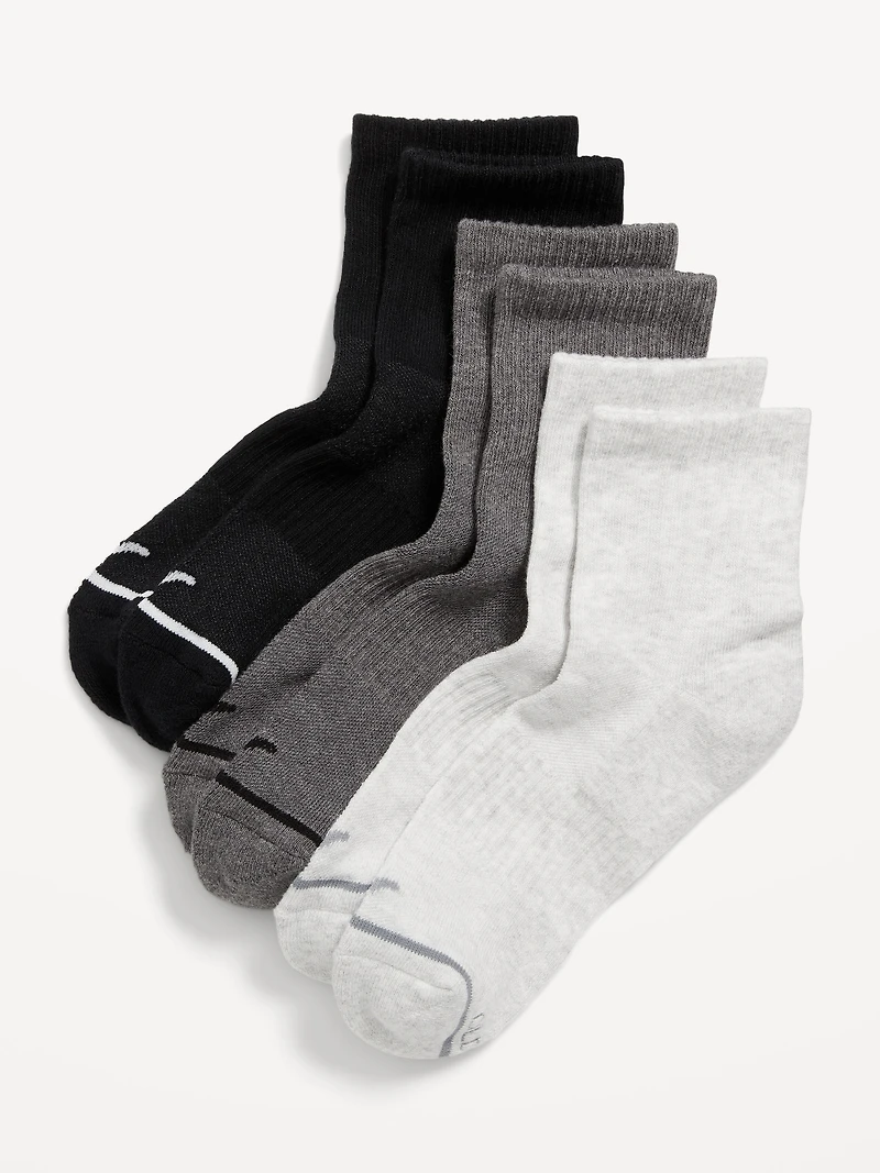 3-Pack Athletic Quarter Crew for Women