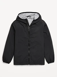 Hooded Zip-Front Water-Resistant Jacket for Boys