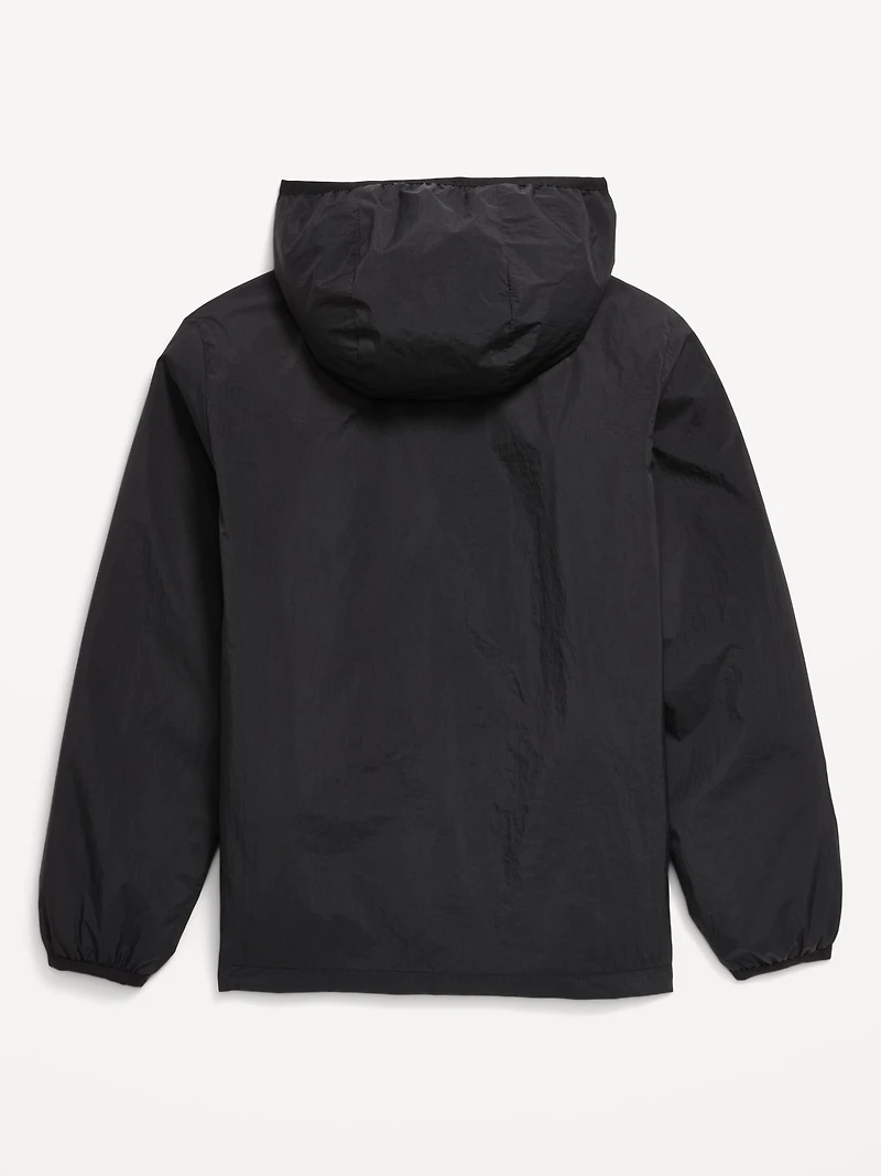 Hooded Zip-Front Water-Resistant Jacket for Boys