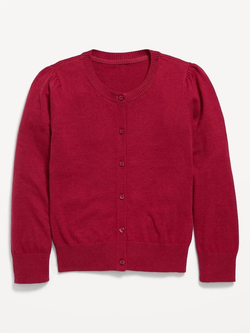 School Uniform Button-Up Cardigan for Girls