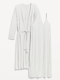 Ensemble peignoir de maternité et chemise nuit d’allaitement
