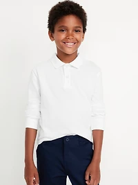 School Uniform Long-Sleeve Polo Shirt for Boys