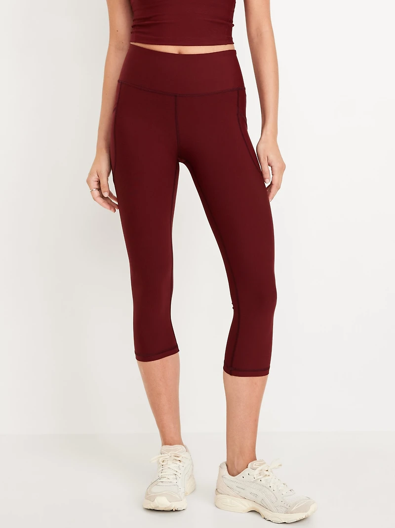 High-Waisted PowerSoft Crop Pocket Leggings