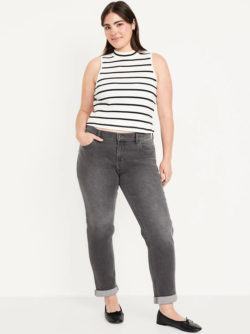 Mid-Rise Wow Boyfriend Straight Jeans