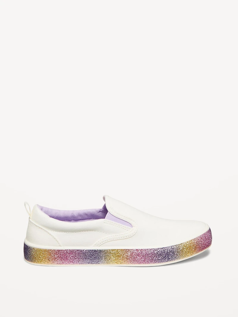 Glitter Canvas Slip-On Sneakers for Girls