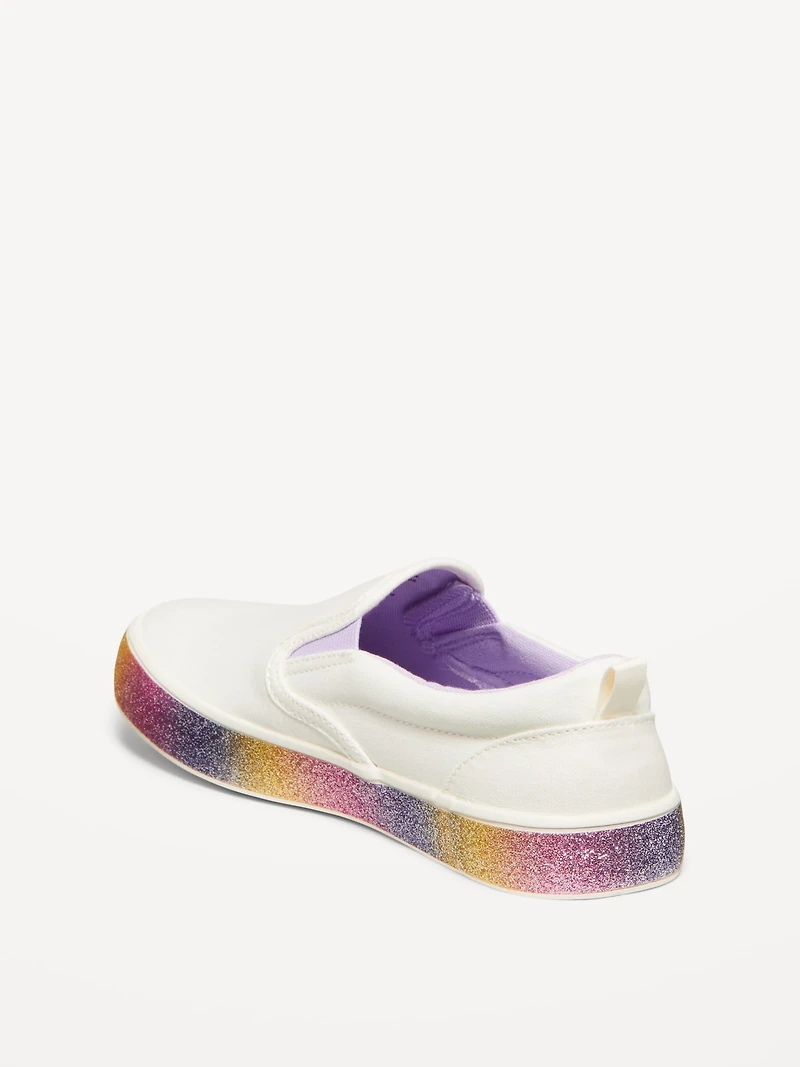 Glitter Canvas Slip-On Sneakers for Girls