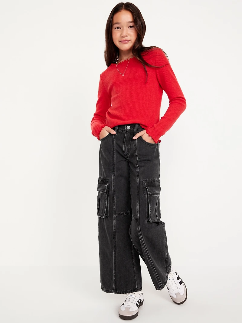 Super Baggy Wide-Leg Cargo Jeans for Girls