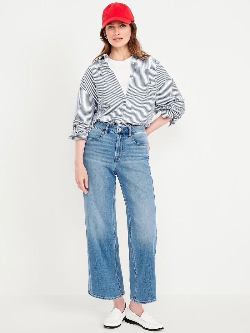 High-Waisted Wow Crop Wide-Leg Jeans