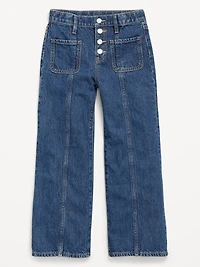 High-Waisted Button-Fly Super Baggy Wide-Leg Jeans for Girls