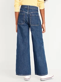High-Waisted Button-Fly Super Baggy Wide-Leg Jeans for Girls
