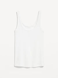 First-Layer Ribbed Scoop-Neck Tank Top
