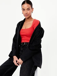 Ribbed Square-Neck T-Shirt