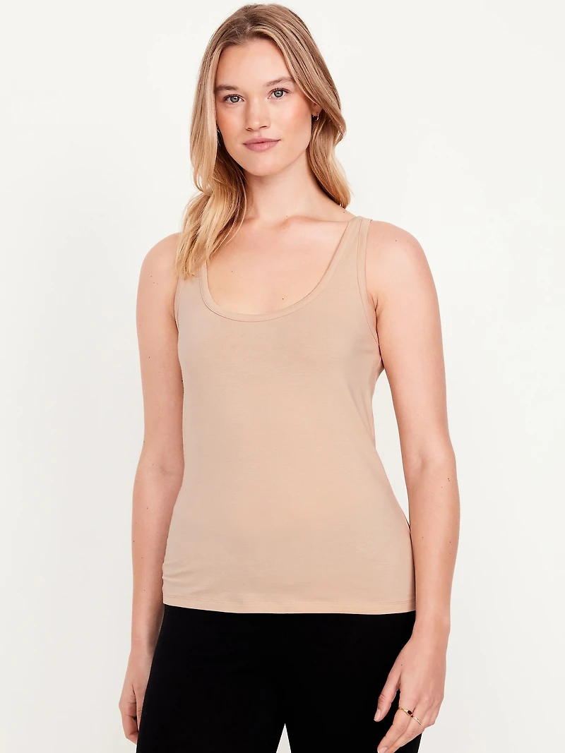First-Layer Scoop-Neck Tank Top