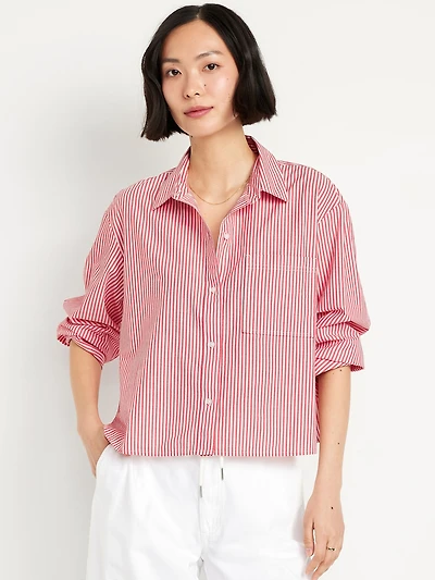 Cropped Button-Down Shirt