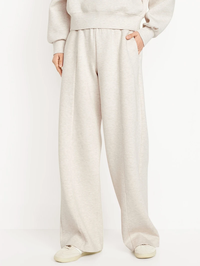 High-Waisted Bounce Fleece Wide-Leg Sweatpants