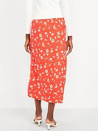 Crepe A-Line Midi Skirt
