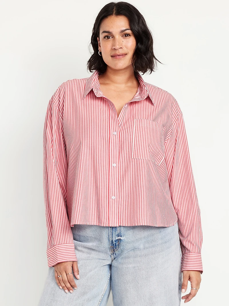 Cropped Button-Down Shirt