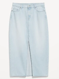 Mid-Rise Jean Maxi Skirt