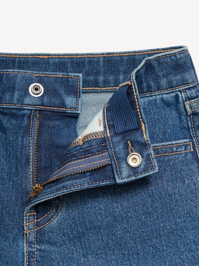 High-Waisted Midi Jean Shorts for Girls