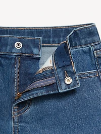High-Waisted Midi Jean Shorts for Girls