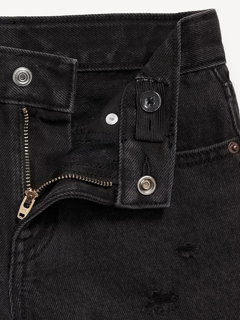High-Waisted Frayed-Hem Jean Shorts for Girls