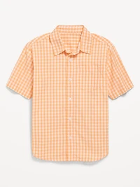 Printed Short-Sleeve Poplin Shirt for Boys