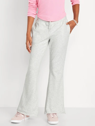 Mid-Rise Flare-Leg Fleece Sweatpants for Girls