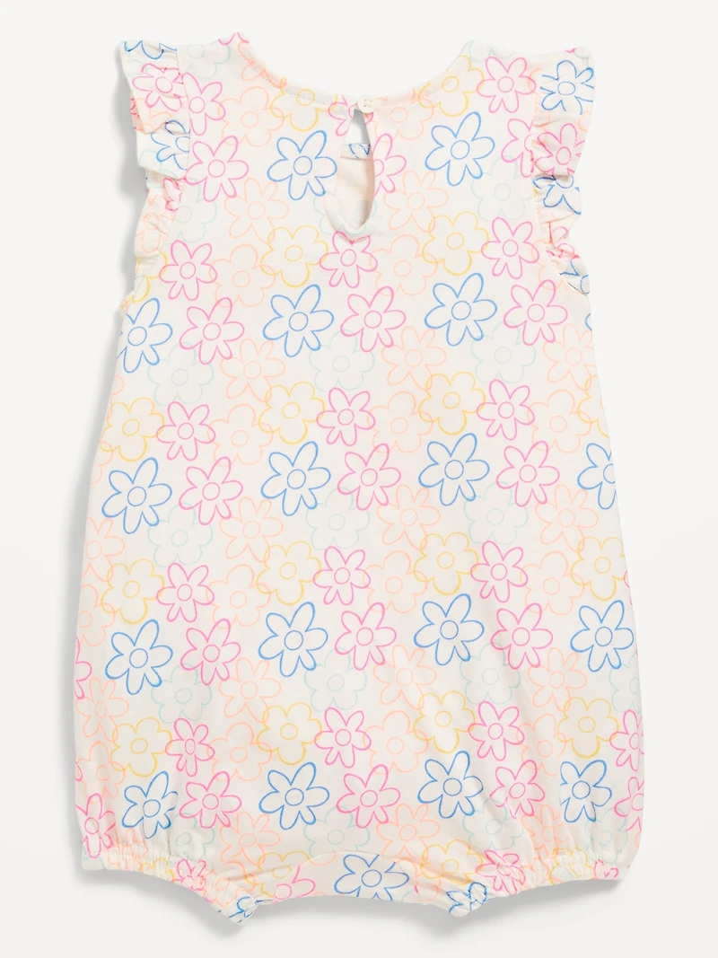 Sleeveless Printed Logo-Graphic One-Piece Romper for Baby