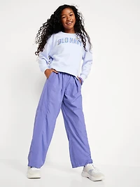High-Waisted Crinkle Wide-Leg Pants for Girls
