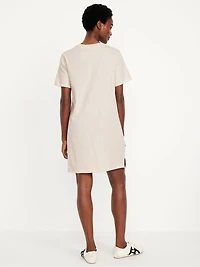 Vintage Crew-Neck Mini T-Shirt Dress