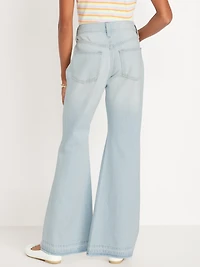High-Waisted Baggy Flare-Leg Jeans for Girls