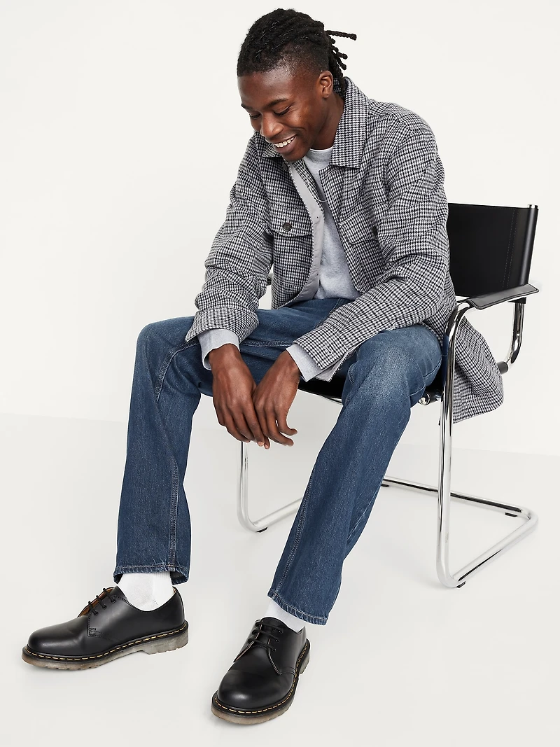 Structured Straight Non-Stretch Jeans