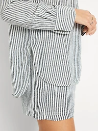 Button-Down Linen-Blend Shirt