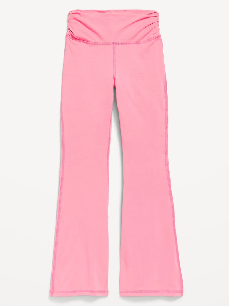 High-Waisted PowerChill Side-Ruched Flared Leggings for Girls