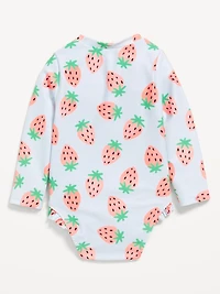 Printed Zip-Front Rashguard One-Piece Swimsuit for Baby