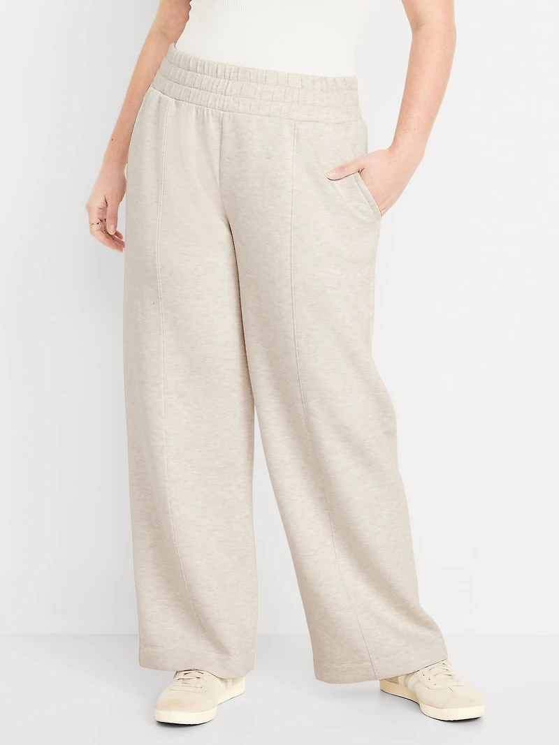 High-Waisted Bounce Fleece Wide-Leg Sweatpants