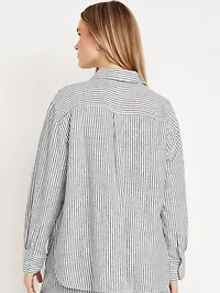Button-Down Linen-Blend Shirt