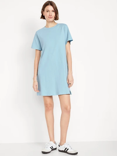 Vintage Crew-Neck Mini T-Shirt Dress