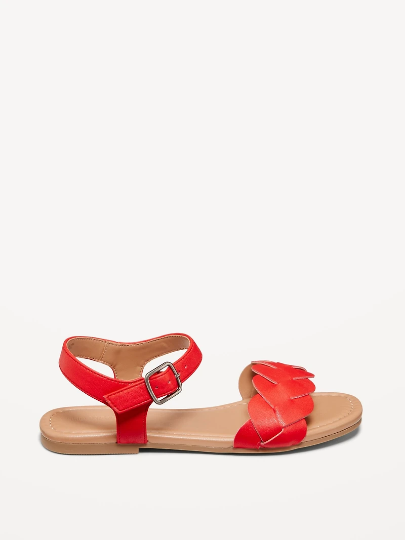 Faux-Leather Braided Sandals for Girls