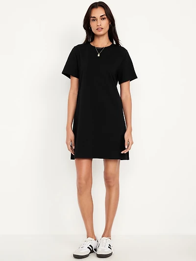 Vintage Crew-Neck Mini T-Shirt Dress