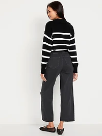 High-Waisted Weekender Pull-On Crop Wide-Leg Jeans