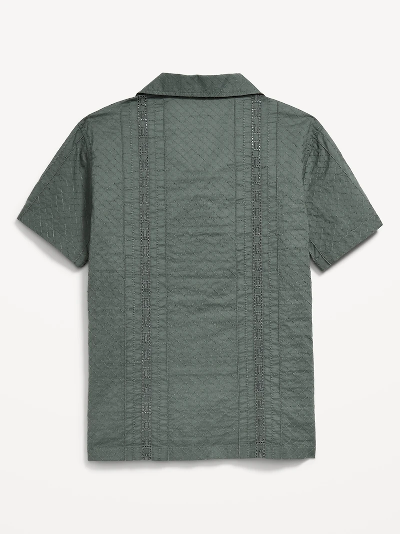 Short-Sleeve Textured Pocket Shirt for Boys
