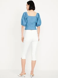 High-Waisted Rockstar Slim Capri Jeans