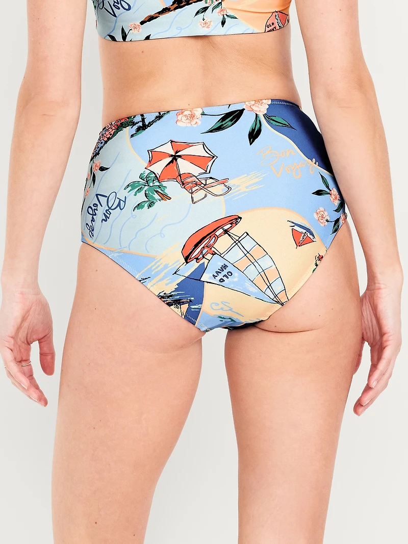High-Waisted Bikini Swim Bottoms