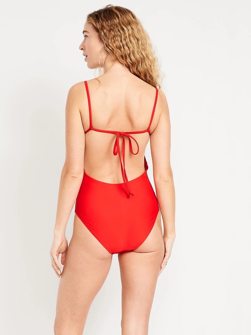 Matte Cutout Back One-Piece Swimsuit