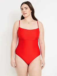 Matte Cutout Back One-Piece Swimsuit