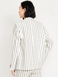 Taylor Fitted Linen-Blend Suit Blazer