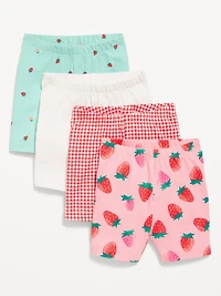 4-Pack Jersey-Knit Biker Shorts for Toddler Girls